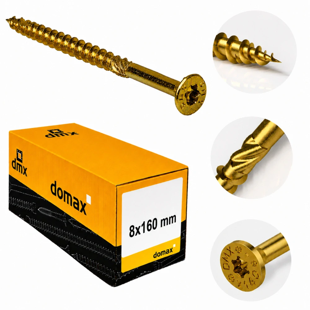 8x160mm 50ks Skrutky do dreva CS - zápustná hlava TORX Domax