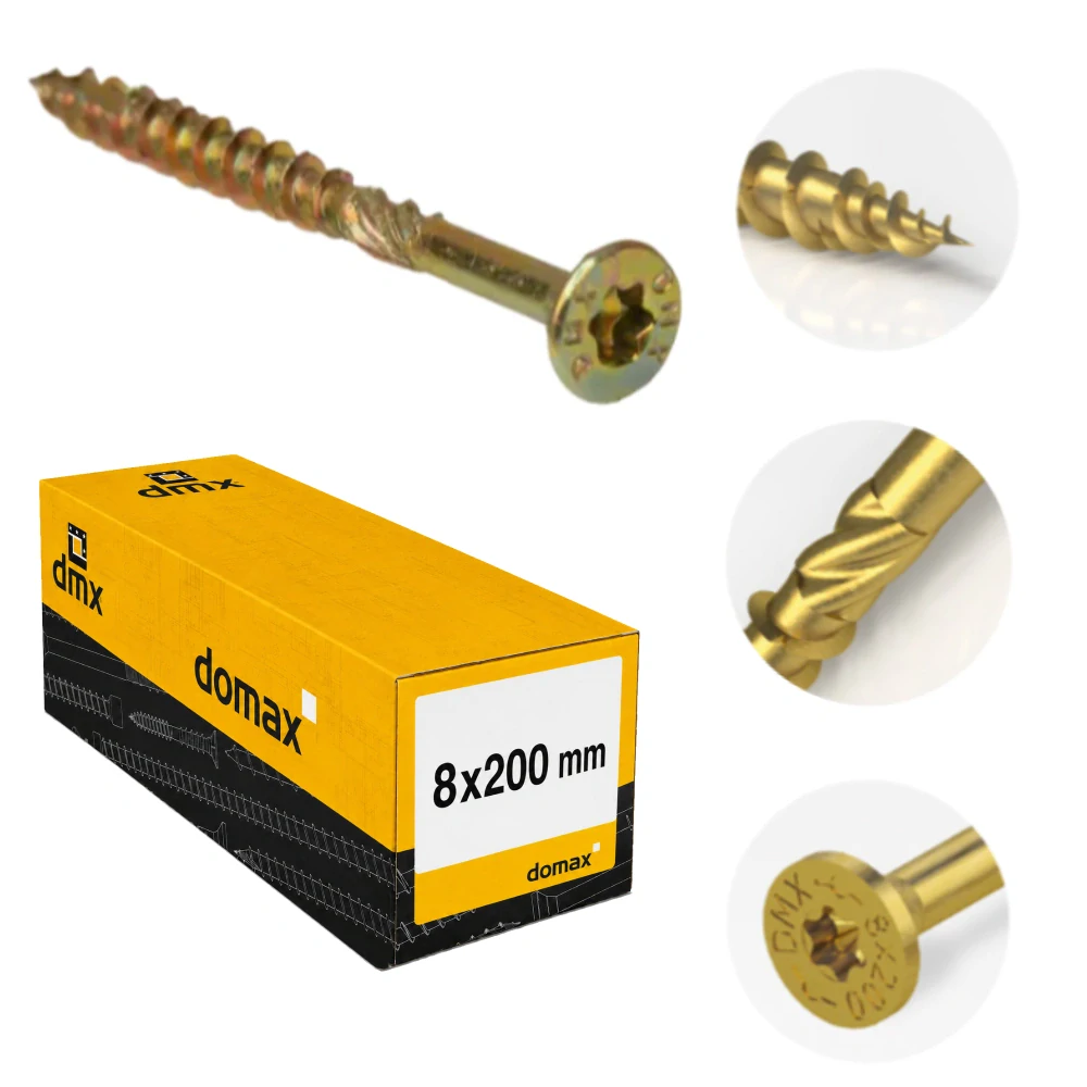 8x200mm 50ks Skrutky do dreva CS - zápustná hlava TORX Domax
