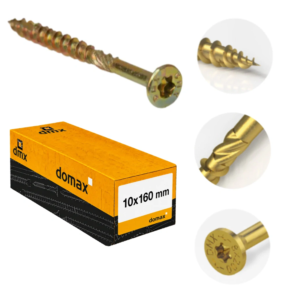 10x160mm 50ks Skrutky do dreva CS - zápustná hlava TORX Domax