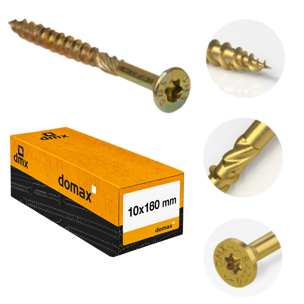 10x180mm 50ks Skrutky do dreva CS - zápustná hlava TORX Domax