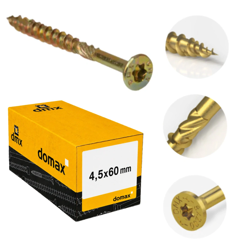 4,5x60mm 200ks Skrutky do dreva so zápustnou hlavou TX Domax