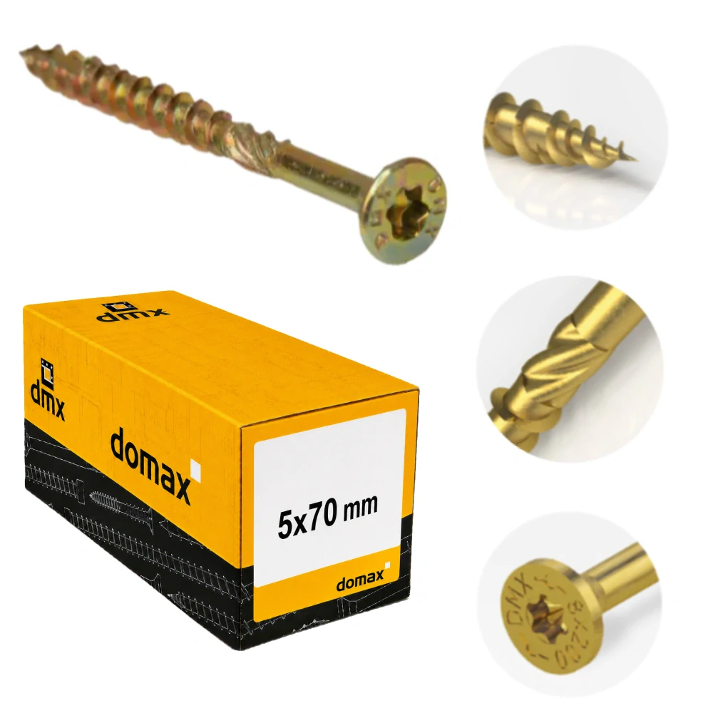 5x70mm 200ks Skrutky do dreva so zápustnou hlavou TX Domax