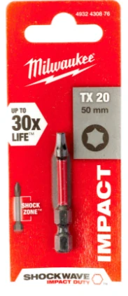 MILWAUKEE Bit Shockwave TX20 x 50 mm 1ks