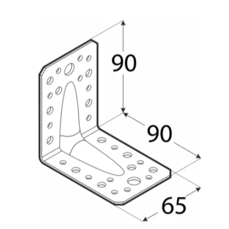 Uholník s prelisom - KP1 90x90x65x2,5mm