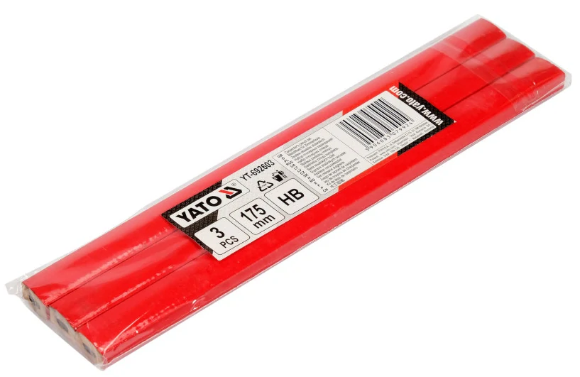 YATO tesárska ceruzka 175 mm na drevo – 3 ks (YT-692603)
