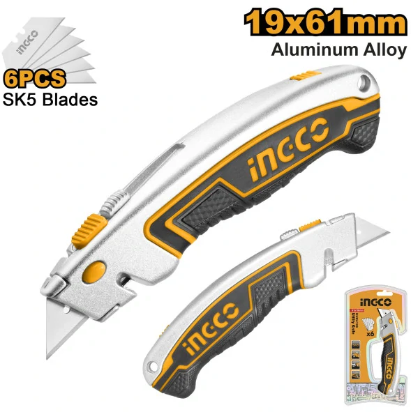 Nôž s trapézovou čepeľou INGCO (HUK6128)