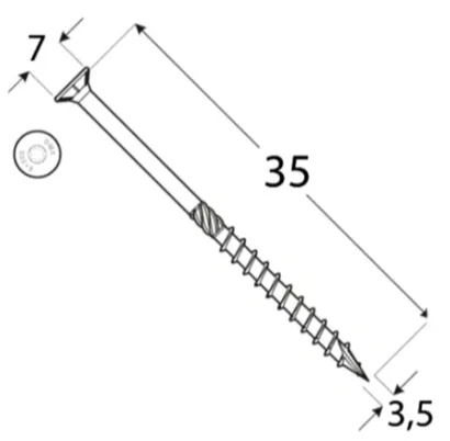 3,5x35mm 200ks Skrutky do dreva so zápustnou hlavou TX Domax