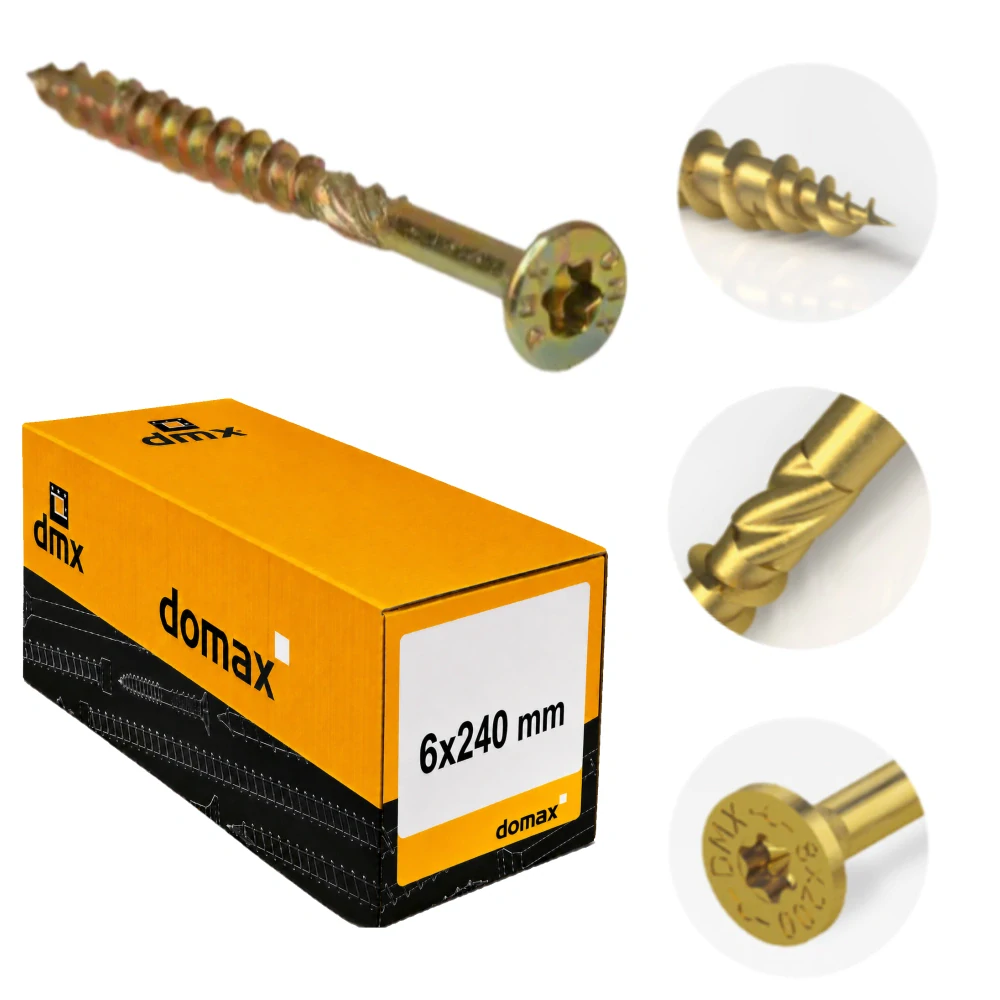 6x240mm 100ks Skrutky do dreva so zápustnou hlavou TX Domax