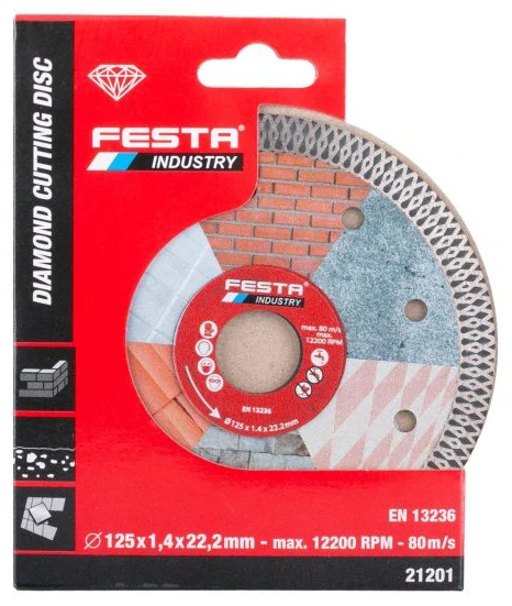 Diamantový rezný kotúč 125 x 1,4 x 22,2 mm FESTA INDUSTRY