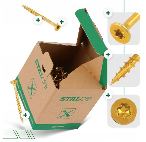 Skrutky do dreva 5×90 mm so zapustenou hlavou Torx TX25 – 200 ks STALCO