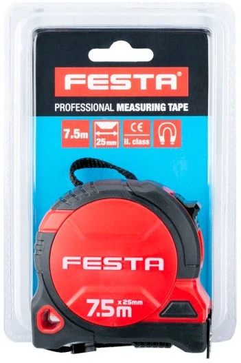 Zvinovací meter 7,5 m x 25 mm pogumovaný magnetický FESTA (11327F)