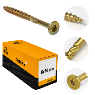8x70mm 100ks Skrutky do dreva CS - zápustná hlava TORX Domax