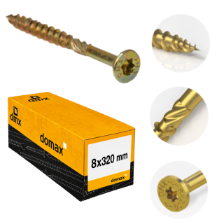 8x320mm 50ks Skrutky do dreva CS - zápustná hlava TORX Domax
