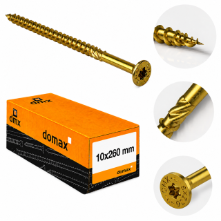 10x260mm 50ks Skrutky do dreva CS - zápustná hlava TORX Domax