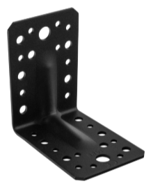 Uholník s prelisom čierny - KP1 90x90x65x2,5mm