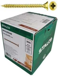 Skrutky samorezné 4,5x40 mm PZ2 celozávit – STALCO, 300 ks