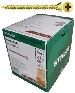 Skrutky samorezné 4,5x50 mm PZ2 celozávit – STALCO, 250 ks