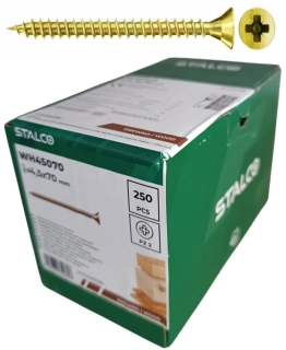Skrutky samorezné 4,5x70 mm PZ2 celozávit – STALCO, 250 ks
