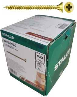 Skrutky samorezné 5x30 mm PZ2 celozávit – STALCO, 500 ks