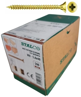 Skrutky samorezné 5x40 mm PZ2 celozávit – STALCO, 500 ks