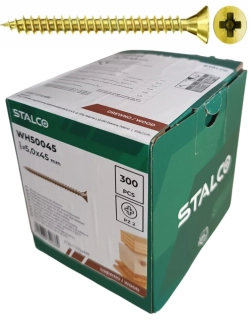 Skrutky samorezné 5x45 mm PZ2 celozávit – STALCO, 300 ks