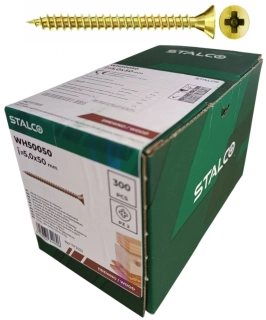 Skrutky samorezné 5x50 mm PZ2 celozávit – STALCO, 300 ks
