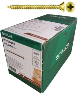 Skrutky samorezné 5x60 mm PZ2 celozávit – STALCO, 200 ks