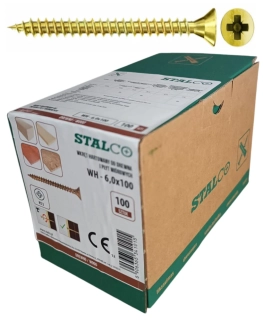Skrutky samorezné 6x100 mm PZ3 čiastočný závit – STALCO, 100 ks