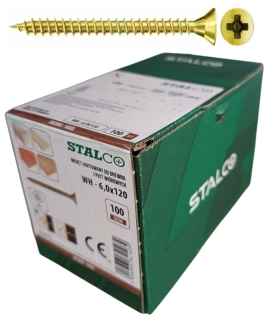 Skrutky samorezné 6x120 mm PZ3 čiastočný závit – STALCO, 100 ks