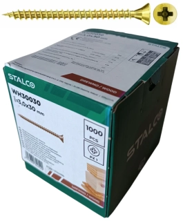 Skrutky samorezné 3x30 mm PZ1 celozávit – STALCO, 1000 ks