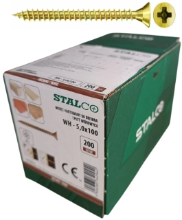 Skrutky samorezné 5x100 mm PZ2 čiastočný závit – STALCO, 200 ks