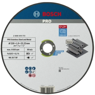 Rezný kotúč na nerez/kov 230 x 1,9 x 22,2 mm St. Steel & Metal BOSCH PRO
