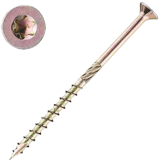 6x120mm Konštrukčná skrutka so zápustnou hlavou TX30