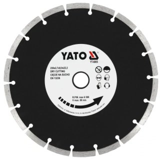 Diamantový rezný kotúč 230 x 2,7 x 8,0 x 22,2 mm segmentový YATO YT-6005