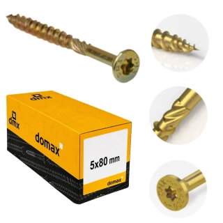5x80mm 200ks Skrutky do dreva so zápustnou hlavou TX Domax