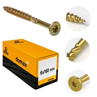 6x160mm 100ks Skrutky do dreva CS - zápustná hlava TORX Domax